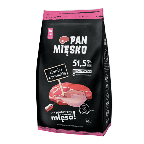 Pan Mięsko Cielęcina z przepiórką XS szczeniak 20kg