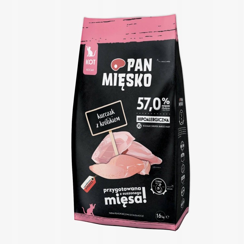 Pan Mięsko dla kociąt Kurczak z Królikiem XS 10kg