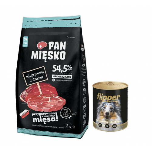 Pan Mięsko Wieprzowina z dzikiem XL 3kg + GRATIS