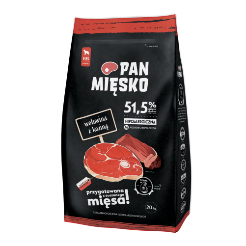 Pan Mięsko Wołowina z koziną chrupki M 20kg