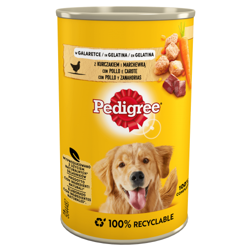 PEDIGREE Adult puszka 400g - mokra karma dla dorosłych psów, z kurczakiem i marchewką w galaretce