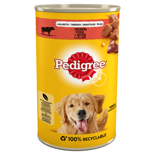 PEDIGREE Adult puszka 6x1200g - mokra karma dla psów z wołowiną w galaretce