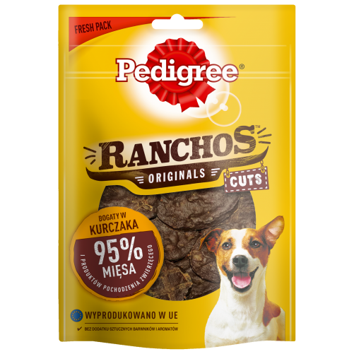 PEDIGREE Ranchos Originals Cuts 65g - przysmak dla psów z kurczakiem