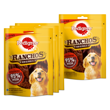 PEDIGREE Ranchos Originals z wołowiną 3x70g + 70g GRATIS