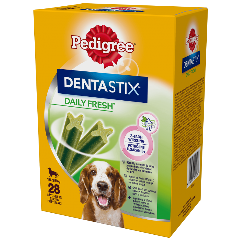 PEDIGREE® DentaStix™ Daily Fresh – karma uzupełniająca o smaku kurczaka, dla psów średnich ras– 4x180g