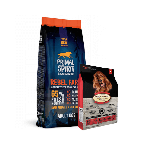 Primal Spirit Rebel Farm 65% 12kg + OBT Oven Baked Tradition Dog Food Adult All Breed with lamb (zjagnięciną) 2,27kg