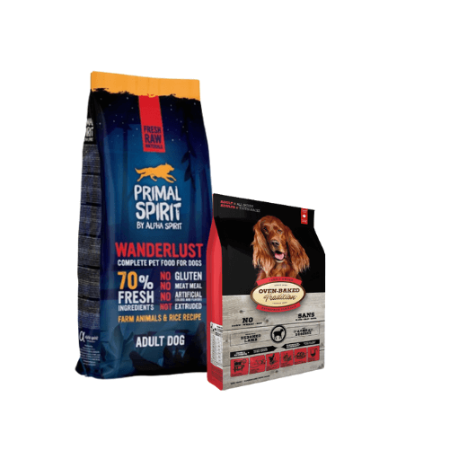 PRIMAL Spirit Wanderlust 70% 12kg + OBT Oven Baked Tradition Dog Food Adult All Breed with lamb (zjagnięciną) 2,27kg