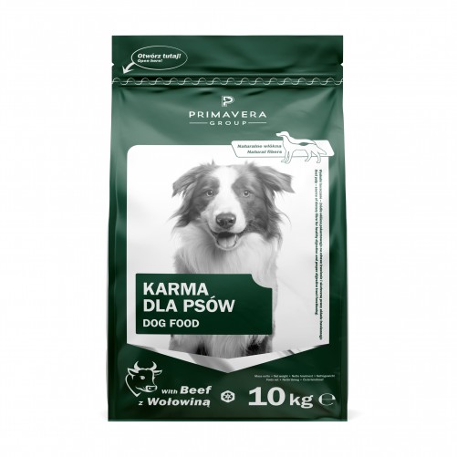 PRIMAVERA Premium Pełnoporcjowa karma dla psa z wołowina 10kg + Dolina Noteci SuperFood danie z dziczyzny 1kg