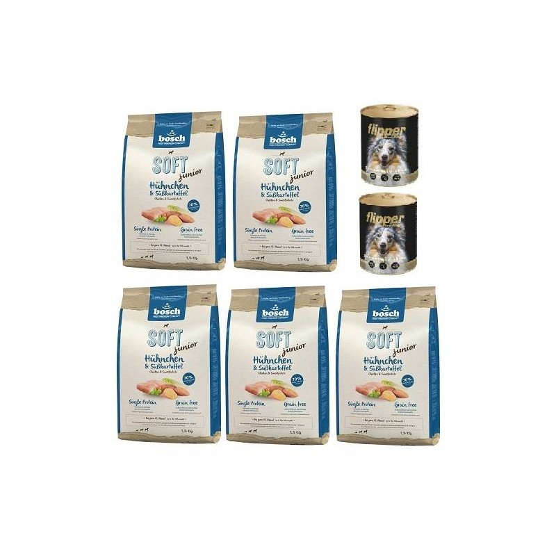 Bosch Soft Junior Kurczak & Bataty 12,5kg (5x2,5kg) + GRATIS