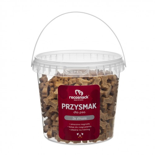 Recosnack Mięsna kosteczki ze strusiem 500g