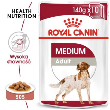 ROYAL CANIN Medium Adult karma mokra w sosie dla psów dorosłych ras średnich 10x140g