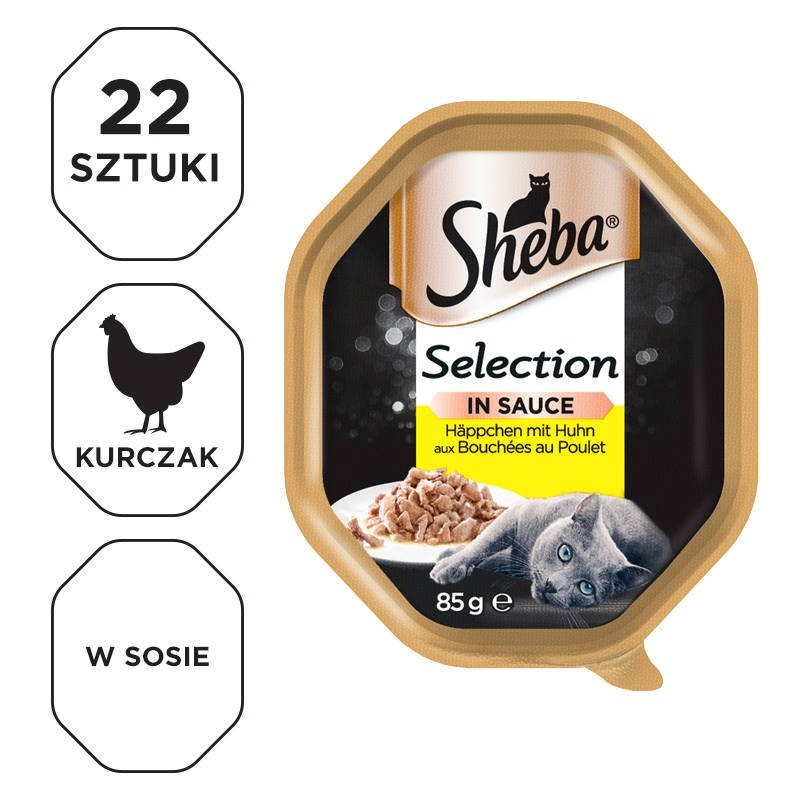 SHEBA® Selection 22x85g z Kurczakiem - mokra karma dla kotów w sosie