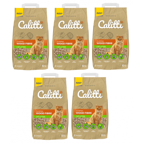 Calitti Wood Fibre 5x10l - żwirek drewniany zbrylający