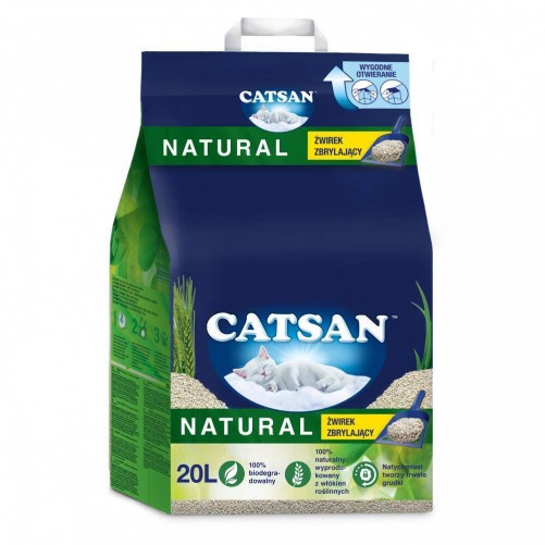 CATSAN Natural 20l - zbrylający żwirek dla kota