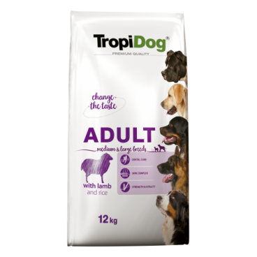 Tropidog Premium Adult M&L Lamb&Rice 12kg