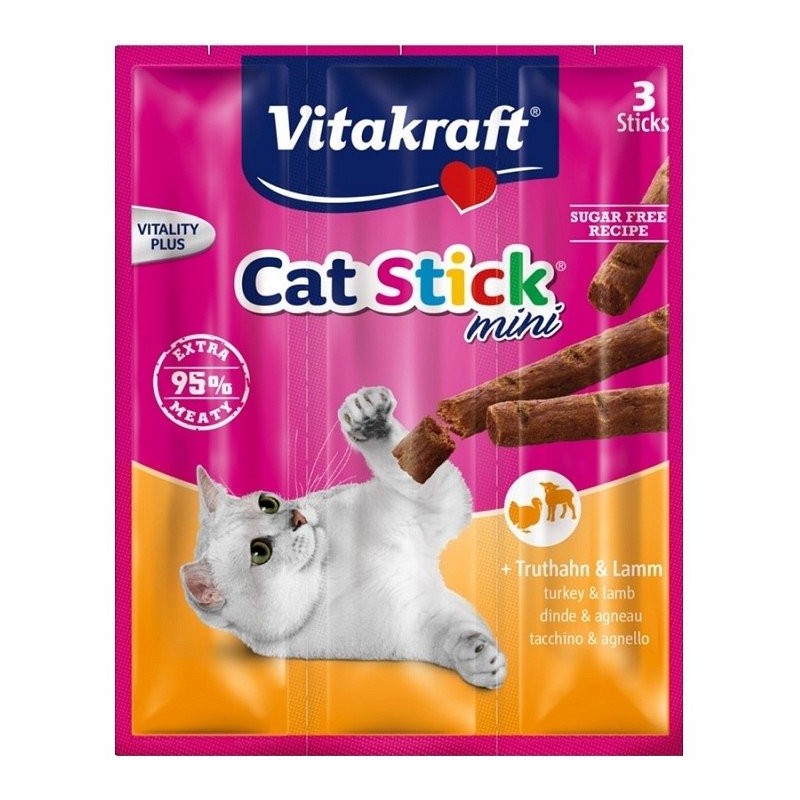 Vitakraft Kabanosy Stick mini dla kota z indykiem i jagnięciną 3szt.