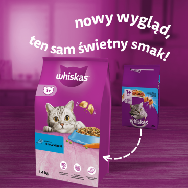 WHISKAS Adult 1,4 kg - sucha karma pełnoporcjowa dla dorosłych kotów, z pysznym tuńczykiem