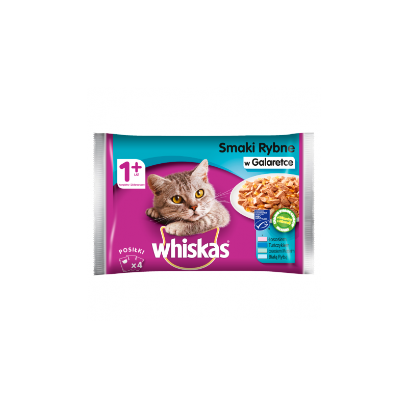 WHISKAS Smaki rybne w galaretce 4x100g