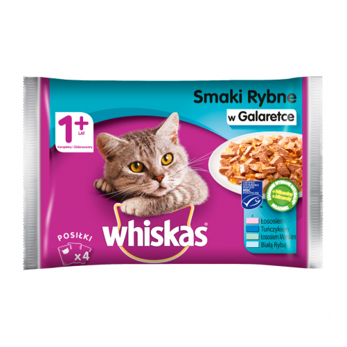 WHISKAS Smaki rybne w galaretce 4x100g