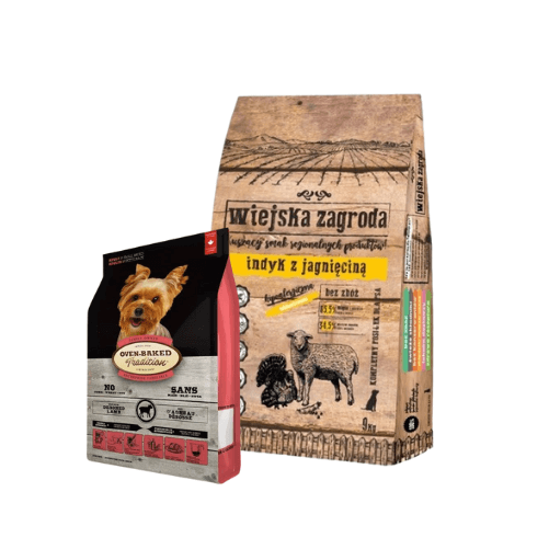 Wiejska Zagroda Indyk z jagnięciną 9kg + OBT Oven Baked Tradition Dog Food Lamb Small Breed 1kg z jagnięciną