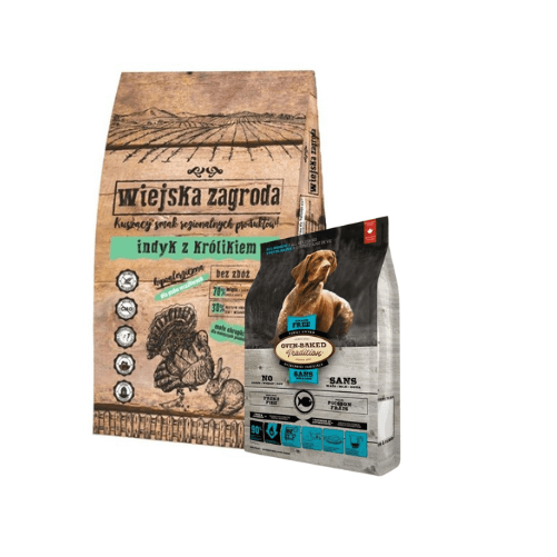 Wiejska Zagroda Indyk z królikiem 9kg + OBT Oven Baked Tradition Dog GRAIN-FREE Food Adult All Breed with Fish (z rybą) 2,27kg