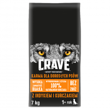 CRAVE - sucha karma 7kg z indykiem i kurczakiem + GRATIS