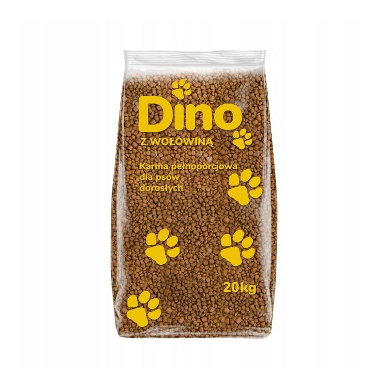 DINO SUCHA KARMA Z WOŁOWINĄ 8% DLA PSA 20KG