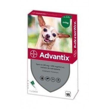 Advantix dla psów do 4kg - 4 pipety x 0,4ml