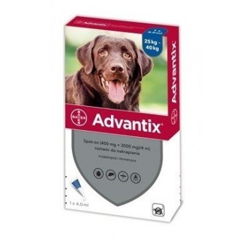 Advantix dla psów powyżej 25kg - 4 pipety x 4ml