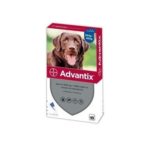 Advantix dla psów powyżej 25kg - 4 pipety x 4ml