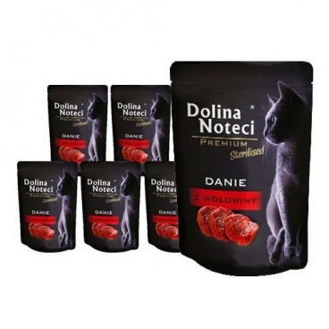 Dolina Noteci Premium Danie z wołowiny dla kotów sterylizowanych 10x85g