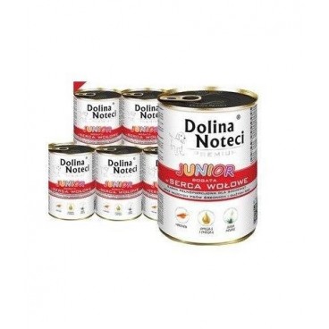 Dolina Noteci Premium Junior bogata w serca wołowe 24x400g