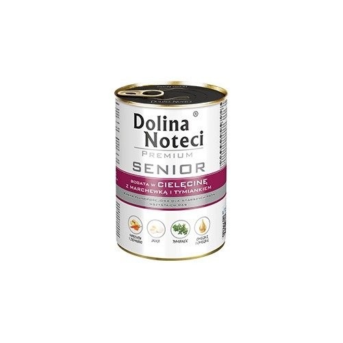 Dolina Noteci Premium Senior Bogata w Cielęcinę, Marchew, Tymianek 24x400g