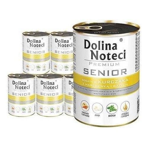 Dolina Noteci Premium Senior Bogata w Kurczaka, Marchewkę, Bazylię 24x400g