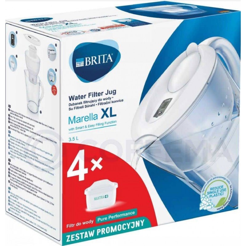 Dzbanek filtrujący Brita MARELLA XL biały 3,5L + 4 wkłady