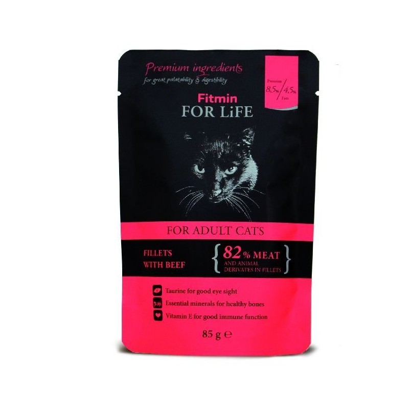 Fitmin Cat For Life Adult Beef 85g