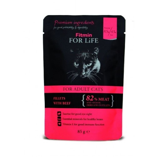 Fitmin Cat For Life Adult Beef 85g