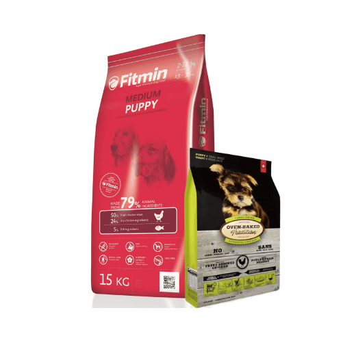 FITMIN Medium Puppy 15 kg + OBT Oven Baked Tradition Dog Food Puppy Small Breed 1kg