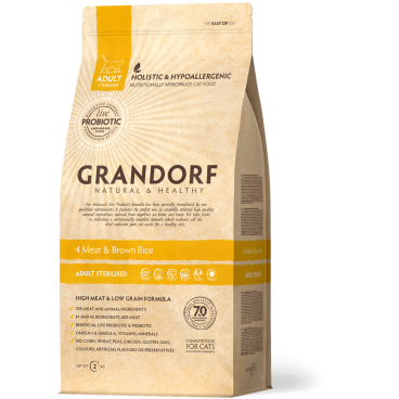 Grandorf 4 Meat & Brown Rice Sterilised 400g