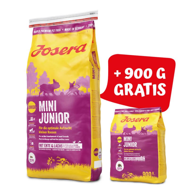 Josera Mini Junior 15kg + 900g GRATIS